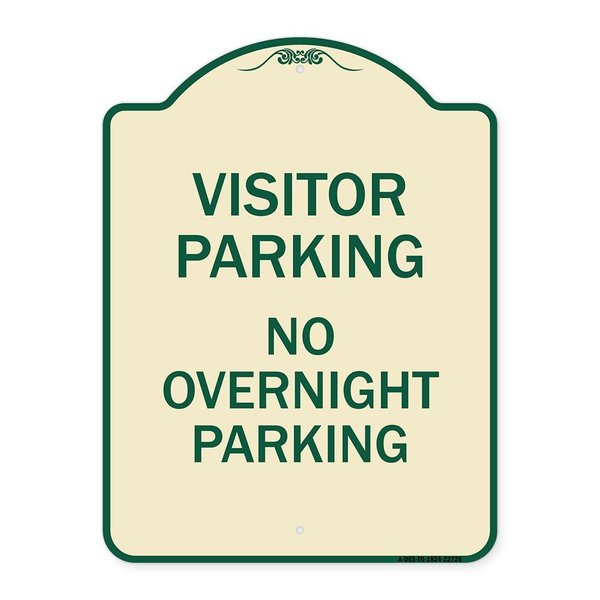 Signmission Visitor Parking Visitor Parking No Overnight Parking Heavy-Gauge Alum Sign, 24" x 18", TG-1824-22726 A-DES-TG-1824-22726